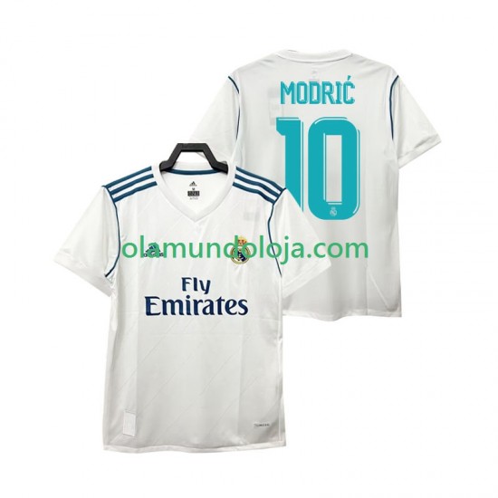 Camisola Real Madrid Modrić 10 2017 Retro Homem Equipamento Primeiro Manga Curta